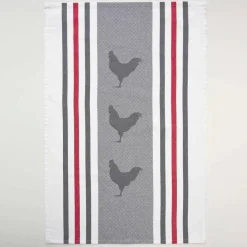 Torchons motif poule et vache - lot de 4