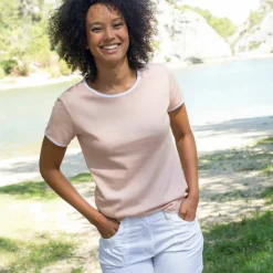 T-shirt bicolore manches courtes
