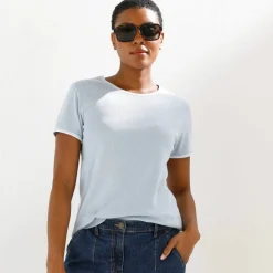 T-shirt bicolore manches courtes
