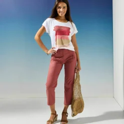 T-shirt boite imprimé "arty", maille jersey