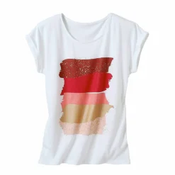 T-shirt boite imprimé "arty", maille jersey
