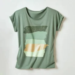 T-shirt boite imprimé "arty", maille jersey
