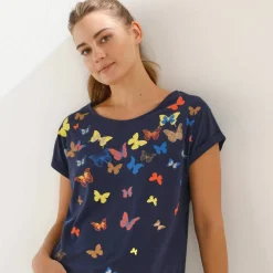 T-shirt boite, imprimé papillons