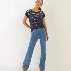 T-shirt boite, imprimé papillons