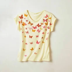 T-shirt boite, imprimé papillons