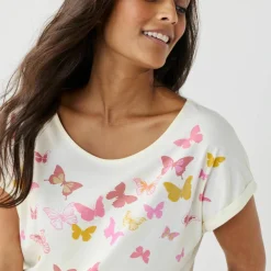 T-shirt boite, imprimé papillons
