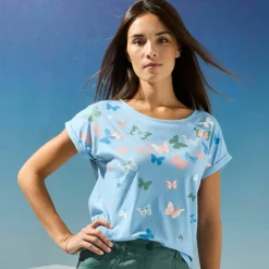 T-shirt boite, imprimé papillons