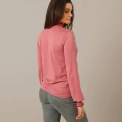 T-shirt col montant manches smockées