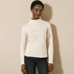 T-shirt col montant uni coton biologique(**)
