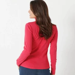 T-shirt col montant uni coton biologique(**)
