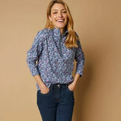 T-shirt col montant zippé imprimé
