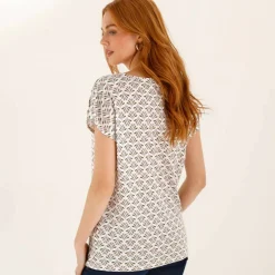 T-shirt col rond imprimé minimaliste
