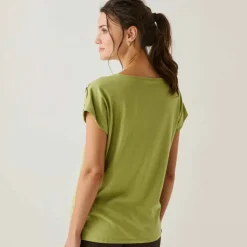 T-shirt col rond imprimé papillon doré