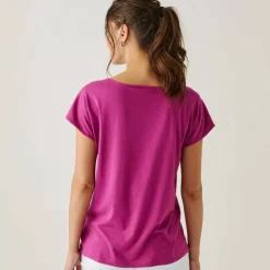T-shirt col rond imprimé papillon doré