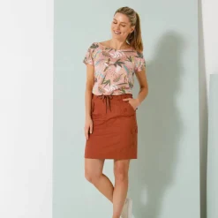 T-shirt col rond imprimé tropical