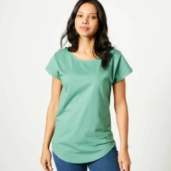 T-shirt col rond, manches courtes