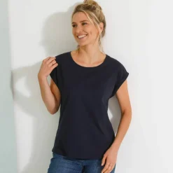 T-shirt col rond, manches courtes