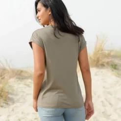 T-shirt col rond, manches courtes