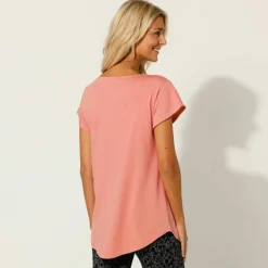 T-shirt col rond, manches courtes