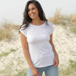 T-shirt col rond, manches courtes