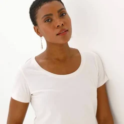 T-shirt col rond manches courtes uni coton
