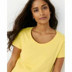 T-shirt col rond manches courtes uni coton