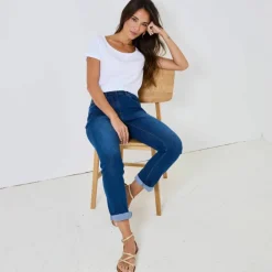 T-shirt col rond manches courtes uni coton