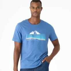 T-shirt col rond motif placé manches courtes