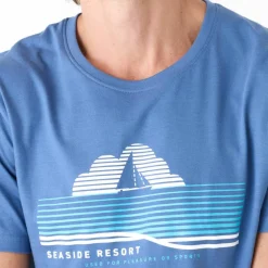 T-shirt col rond motif placé manches courtes