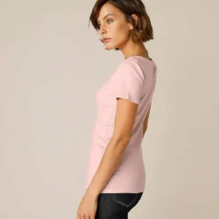 T-shirt col rond uni manches courtes en coton biologique(**)