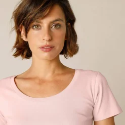 T-shirt col rond uni manches courtes en coton biologique(**)