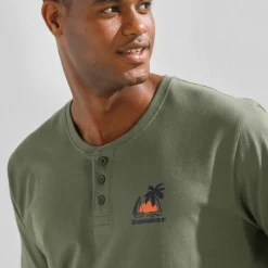 T-shirt col tunisien manches courtes - lot de 2