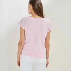T-shirt col V boutonné