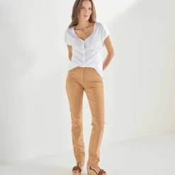 T-shirt col V boutonné