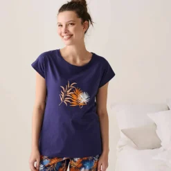 T-shirt de pyjama imprimé tropical