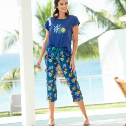 T-shirt de pyjama imprimé tropical