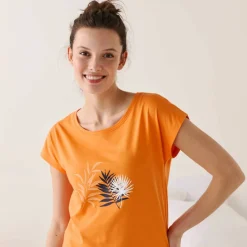 T-shirt de pyjama imprimé tropical