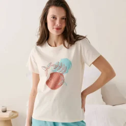 T-shirt de pyjama manches courtes imprimé "feuillage"