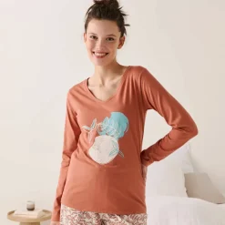 T-shirt de pyjama manches longues imprimé 