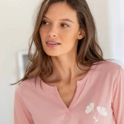 T-shirt de pyjama manches longues imprimé "fleurs"