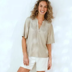 T-shirt doré manches 