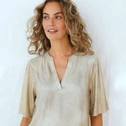 T-shirt doré manches 