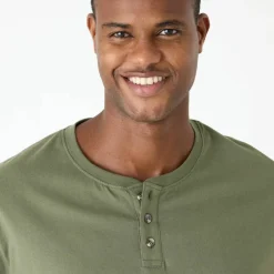 T-shirt Henley confort manches courtes - coton biologique(**)