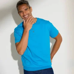T-shirt Henley confort manches courtes - coton biologique(**)