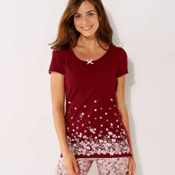 T-shirt imprimé fleurs - manches courtes