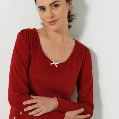 T-shirt imprimé fleurs - manches longues