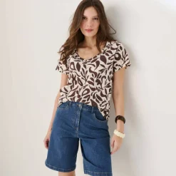 T-shirt imprimé maille dévorée