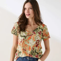 T-shirt imprimé maille dévorée