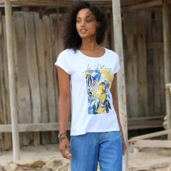 T-shirt imprimé placé