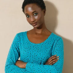 T-shirt imprimé pois en coton biologique(**)